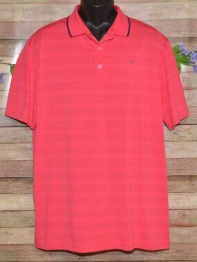 Callaway Golf Mens XL Pink Stripe Polo Shirt Opti-Dri Short Sleeve Sport